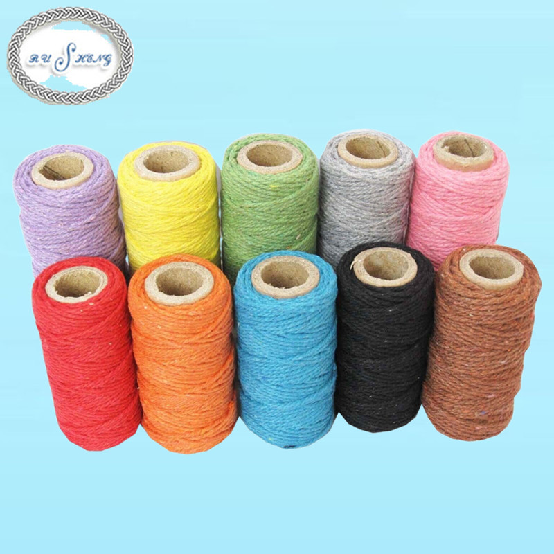 Plain color cotton twine, macrame cotton rope