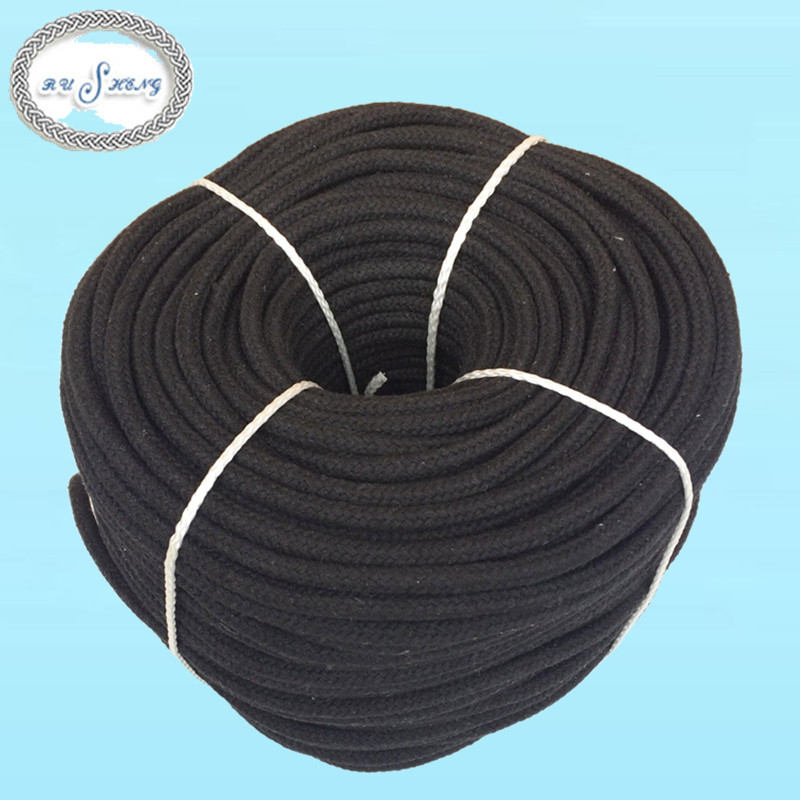 Black cotton braided rope, black cotton rope