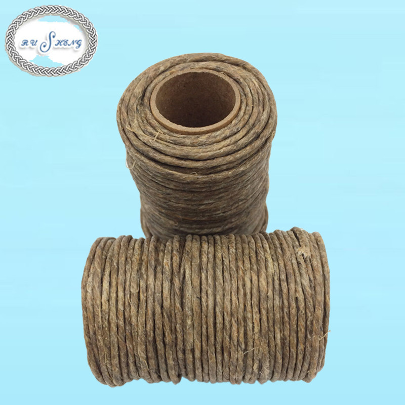 waxed cotating hemp wick spool 20ft 50ft hemp twine