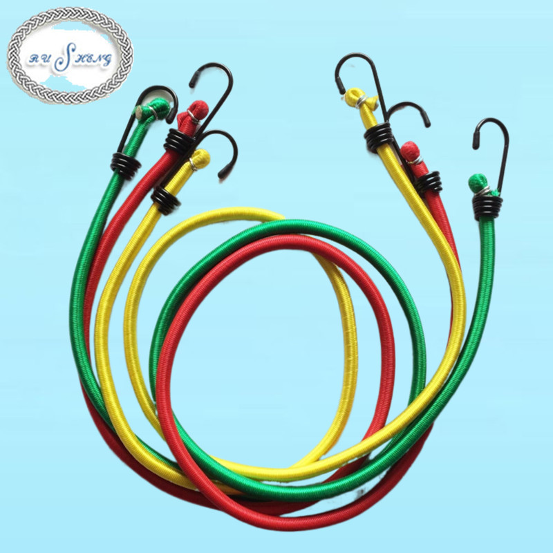 Colorful elastic rope, bungee cord, shock cords with hooks